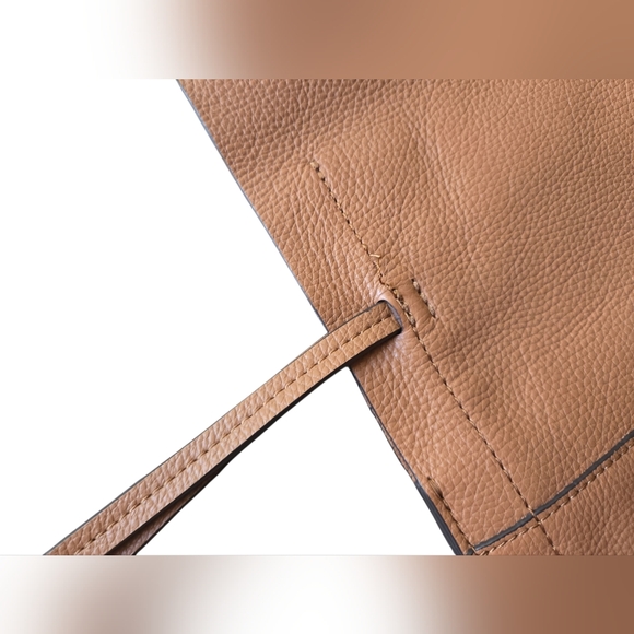 Banana Republic Brown Pebbled Leather Tote Minimalist Large Work Bag Shoulder - Picture 4 of 9